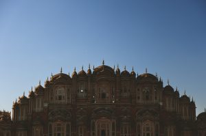 Hawa Mahal Palace in Jaipur, Rajasthan – iconic pink sandstone monument and popular tourist attraction in India.